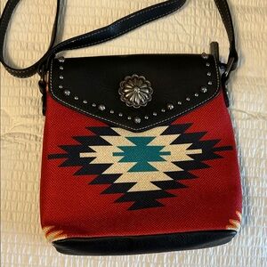 Montana West Red and Black Crossbody Bag